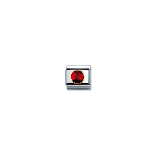 Nomination Composable Gold Faceted Red Link ~ 030605/005