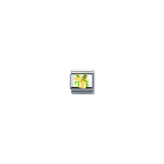 Nomination Composable Gold Green Present Link ~ 030228/01