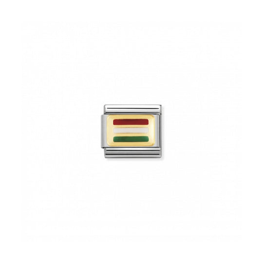 Nomination Composable Gold Hungary Flag Link ~ 030234/28