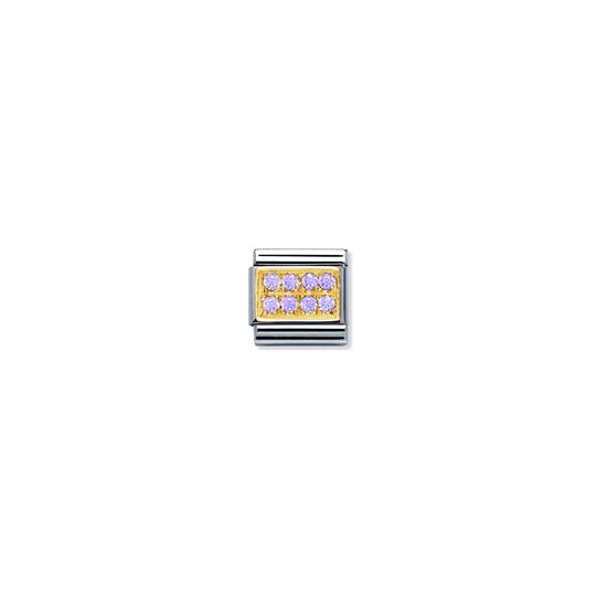 Nomination Composable Gold Lilac Zirconia Pave Link ~ 030314/08