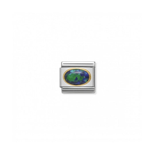 Composable Gold Oval Green Opal Link - 030502/26