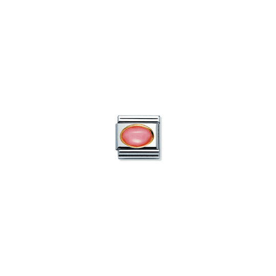 Nomination Composable Gold Oval Pink Coral Link ~ 030502/10