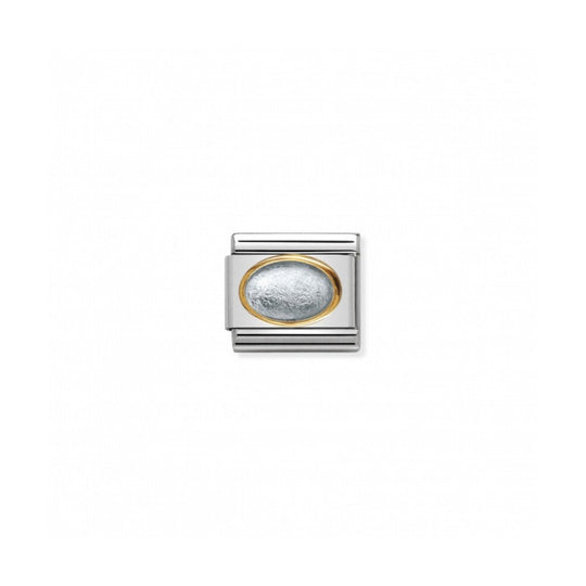 Composable Gold Oval Rock Crystal Link - 030516/01