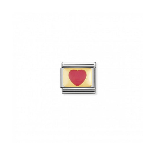 Nomination Composable Gold Pale Pink Heart Link ~ 030207/25