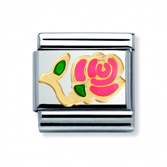 Composable Gold Pink Rose Link - 030214/33