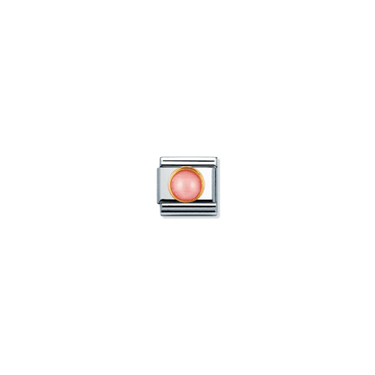 Composable Gold Round Pink Coral Link - 030503/10