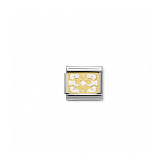 Nomination Composable Gold White Flower Link ~ 030280/13