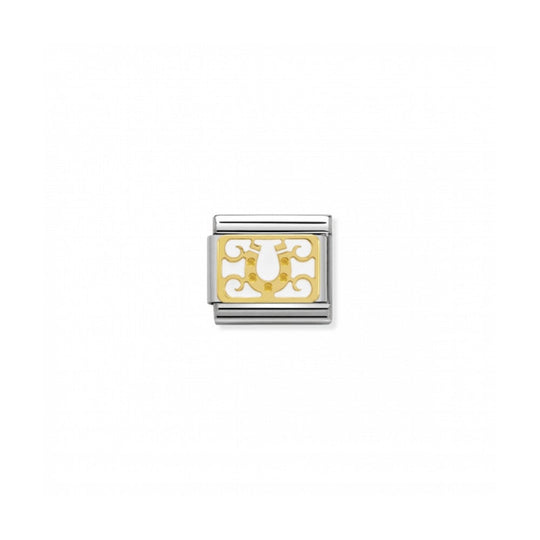 Composable Gold White Horseshoe Link - 030280/14