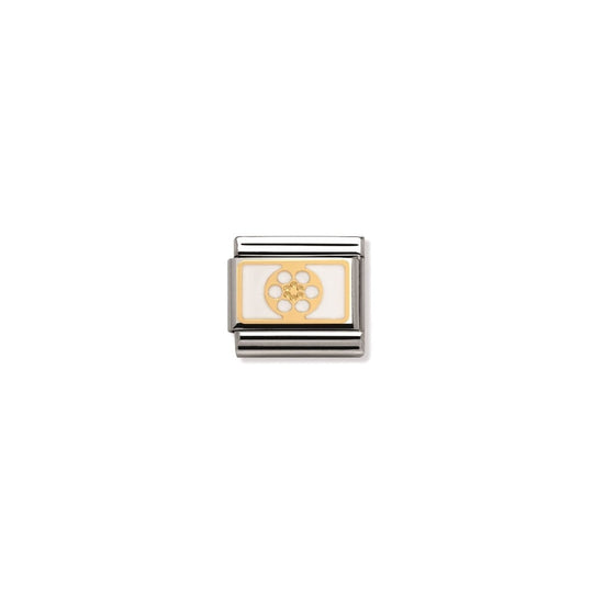 Composable Gold White Round Link ~ 030281/11