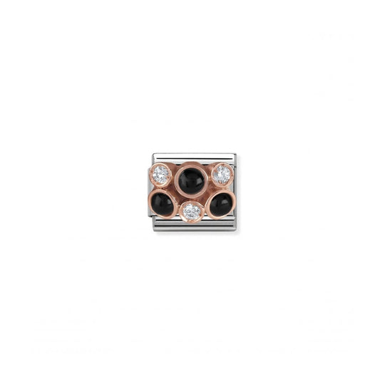 Composable Rose Gold Black Cluster Link ~ 430307/05