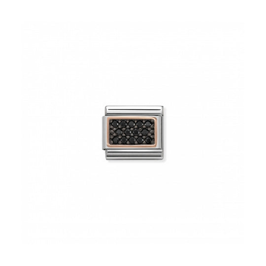 Composable Rose Gold Black Pave Link - 430313/03