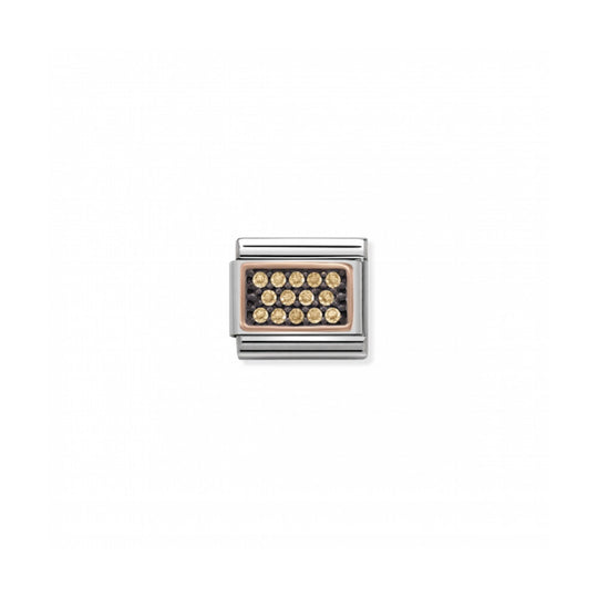 Composable Rose Gold Champagne Rectangle Link - 430313/04
