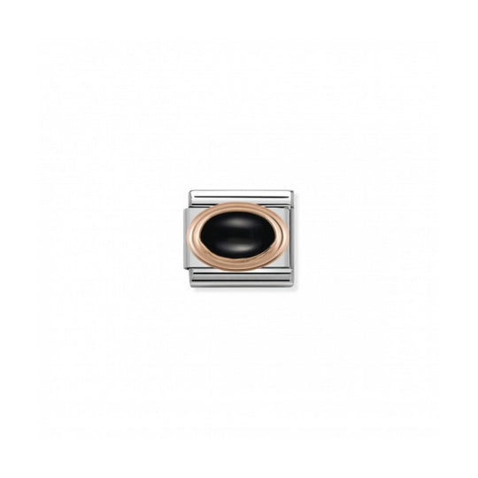 Composable Rose Gold Oval Black Scorpio Link - 430501/02