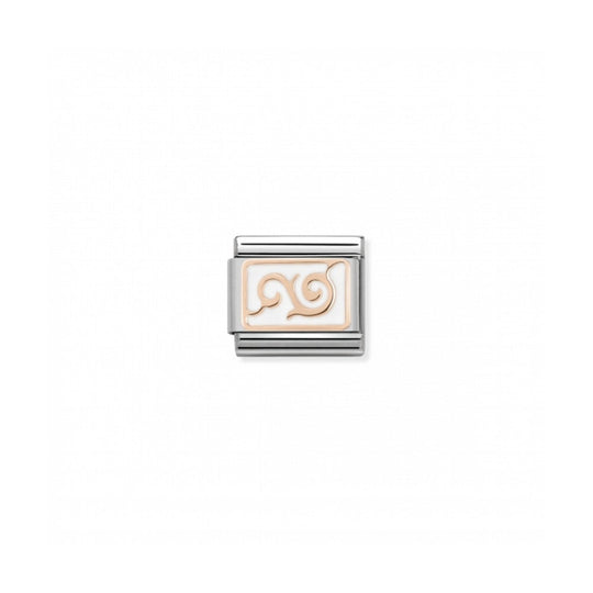 Composable Rose Gold White Swirl Link - 430201/15
