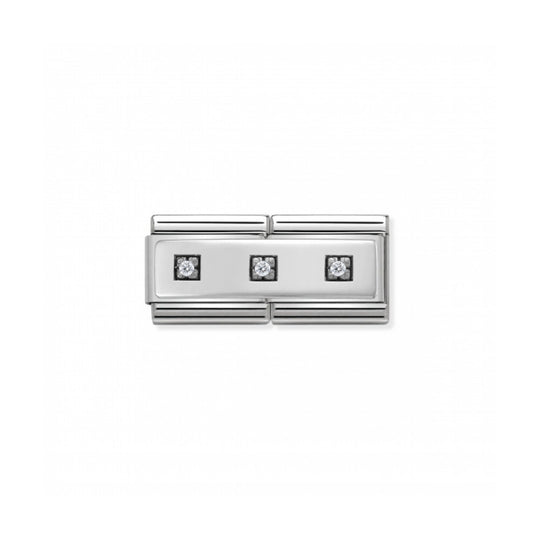 Nomination Composable Silver 3 Zirconia Link ~ 330731/01