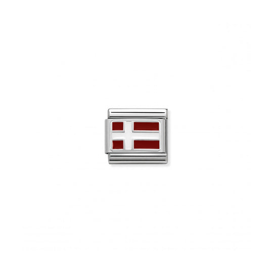 Nomination Composable Silver Denmark Flag Link ~ 330207/08
