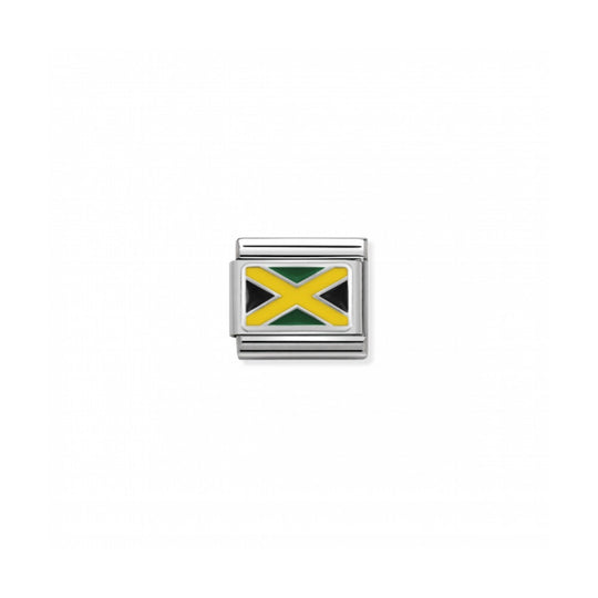 Nomination Composable Silver Jamaica Flag Link ~ 330207/28