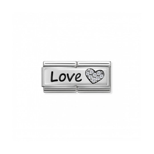 Nomination Composable Silver Love Heart Double Link ~ 330731/05