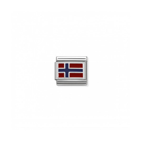 Nomination Composable Silver Norway Flag Link ~ 330207/09