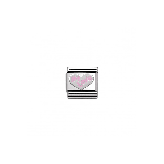 Nomination Composable Silver Pink My Love Heart Link ~ 330202/31