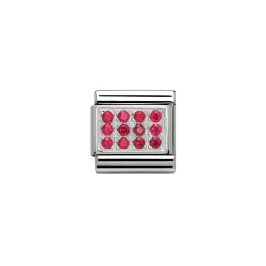 Composable Silver Red Pave Link - 330307/02
