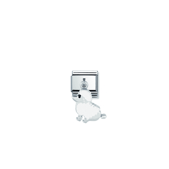 Nomination Composable Silver White Poodle Drop Link ~ 031700/09