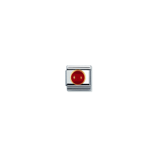 Round Red Fire Opal Circle Link - 030503/08