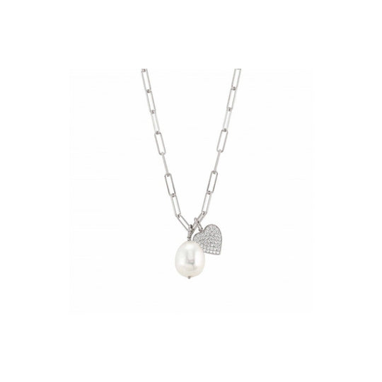 White Dream Heart Necklace - Silver - 148712/022