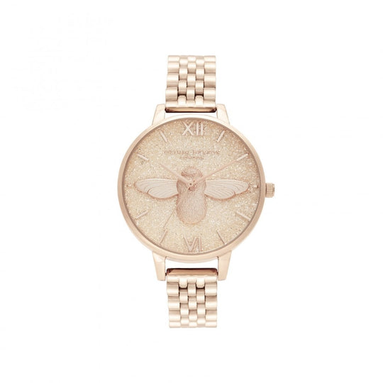 Glitter 3D Bee Eco Watch - Rose Gold - OB16GD46