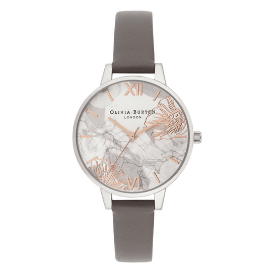 Olivia Burton Abstract Florals Demi Dial Watch - Grey ~ OB16VM32