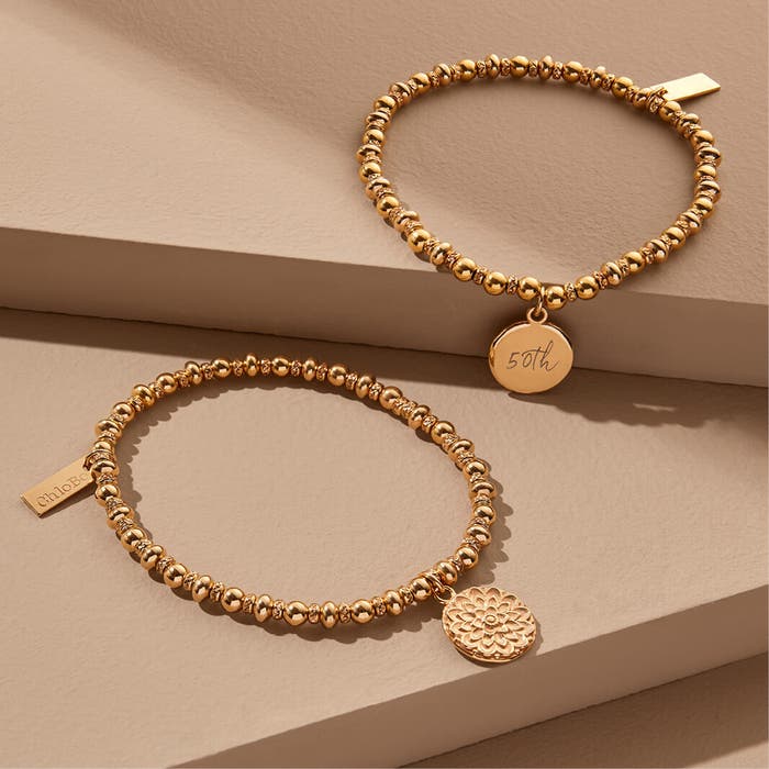 Didi Sparkle Moon Flower Bracelet - Gold - GBDS3090