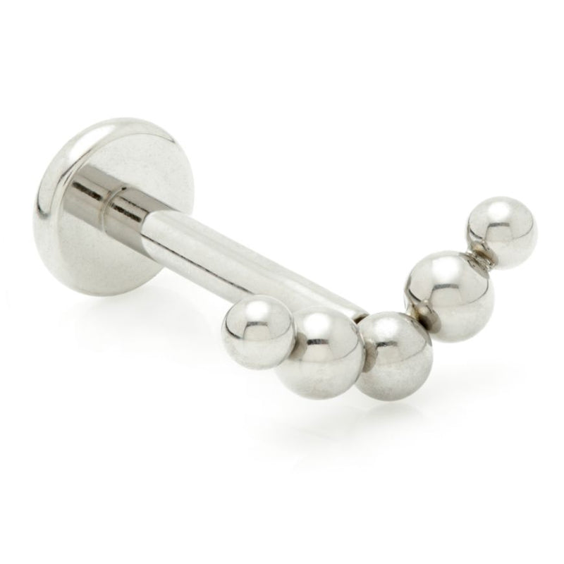 Curved 5 Bead Internal Labret, Titanium - QMTB16Q121-1.2-8