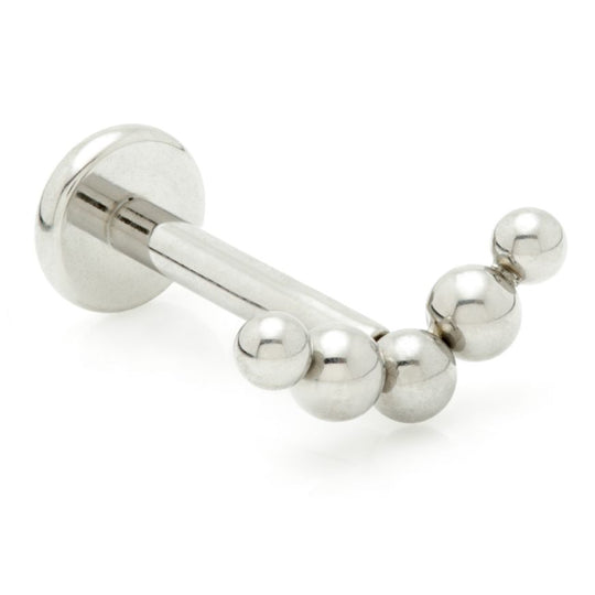 Curved 5 Bead Internal Labret, Titanium - QMTB16Q121-1.2-8