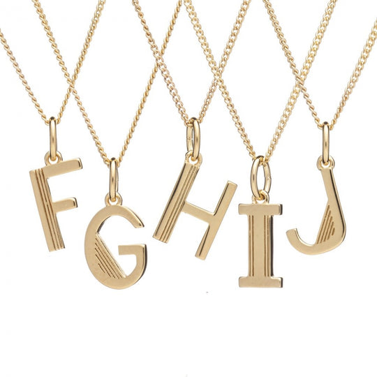 Art Deco Initial G Necklace - Gold - ALG1GP