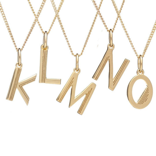 Art Deco Initial L Necklace - Gold - ALL1GP