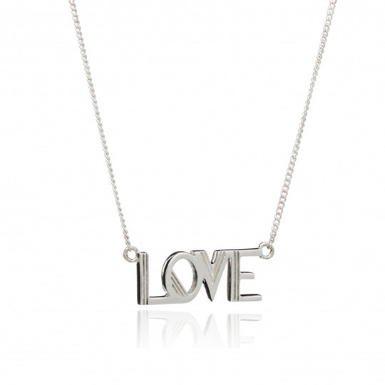 Art Deco Love Necklace - Silver - ALLNS