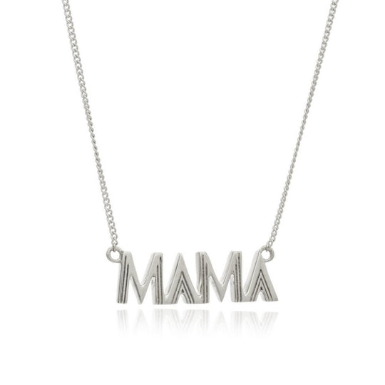 Art Deco Mama Necklace - Silver - ALMNS