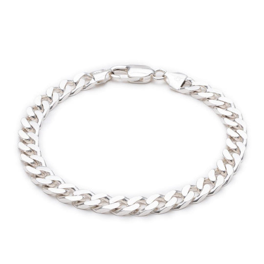 Boyfriend Curb Chain Bracelet - Silver - CURBB8S