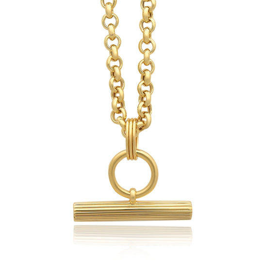 Chunky T-Bar Necklace - Gold - TBN22GP