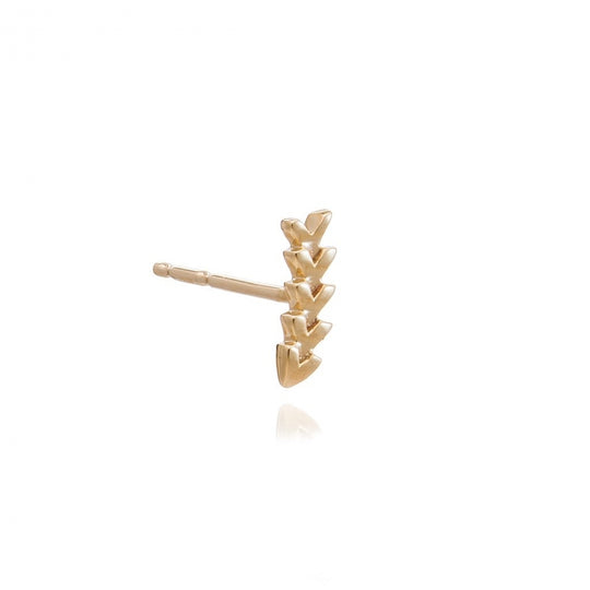 Curved Chevron Stud Earring - Gold - PCES19YG