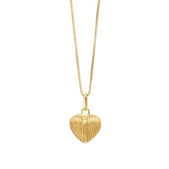 Deco Love Heart Necklace - Gold - ULN01GP