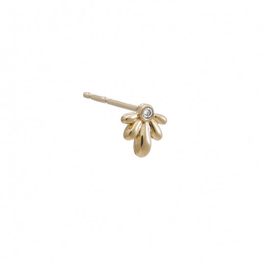 Diamond Flower Stud Earring - Gold - PCES04DIYG