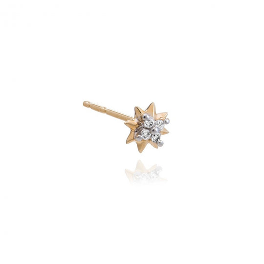 Diamond North Star Stud Earring - Gold - PCES20-YG-DIA