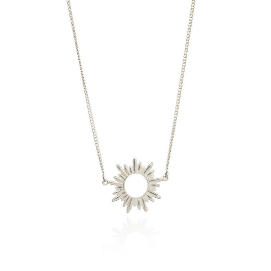 Electric Goddess Mini Sun Necklace - Silver
