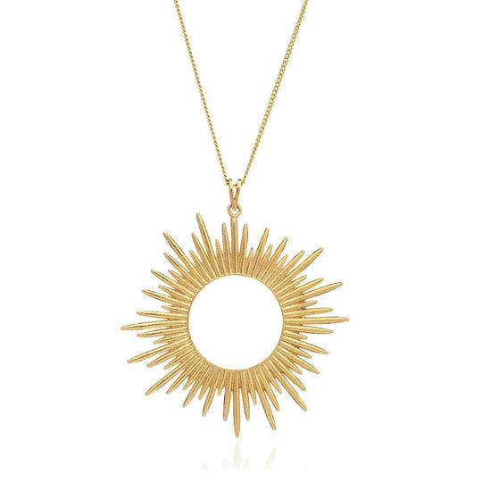 Electric Goddess Statement Sun Necklace - Gold - SNN1GP