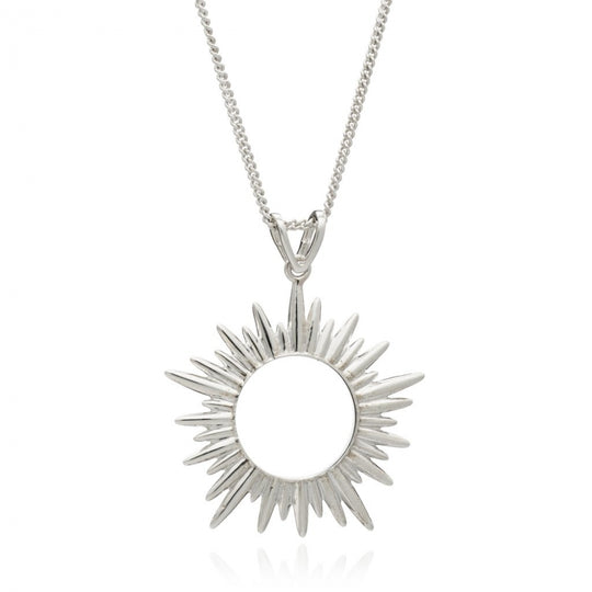 Electric Goddess Sun Necklace - Medium - Silver - SNN19S