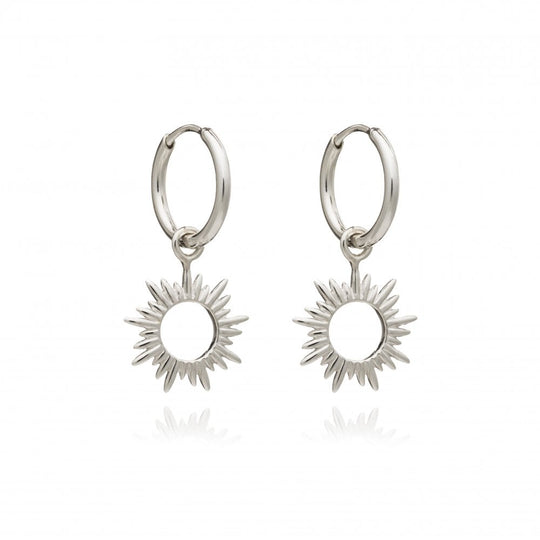 Eternal Sun Mini Hoop Earrings - Silver - CNE15S