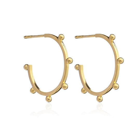 Medium Punk Hoop Earring - Gold - MNE10GP