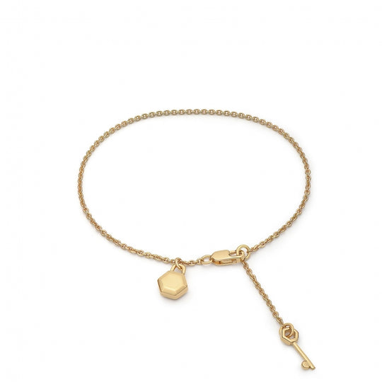 Mini Lock & Key Bracelet - Gold - HXPB2GP