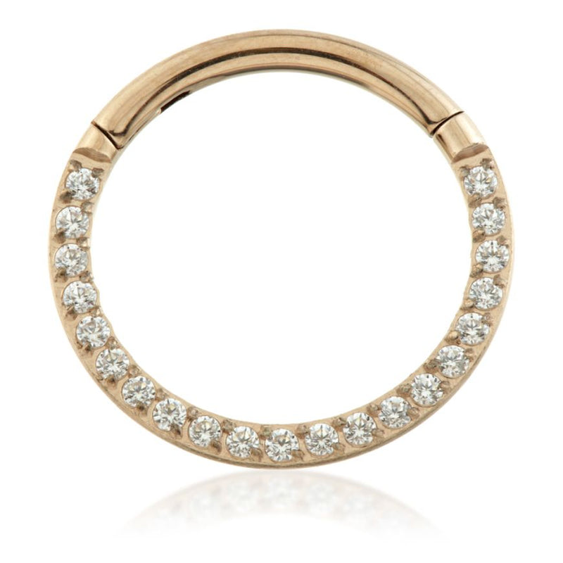 Front Pavé Gems Hinged Micro Ring - Rose Gold - RTMRING11-1.2-8